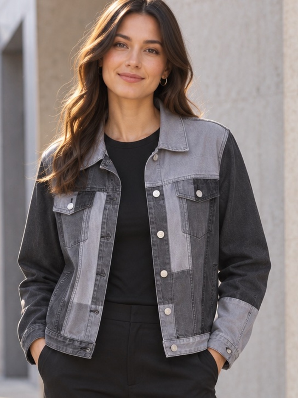 Gap Patchwork Denim Jacket Size Large